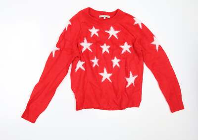NEXT Damen Pullover rot Rundhals Acrylmischung Größe XS