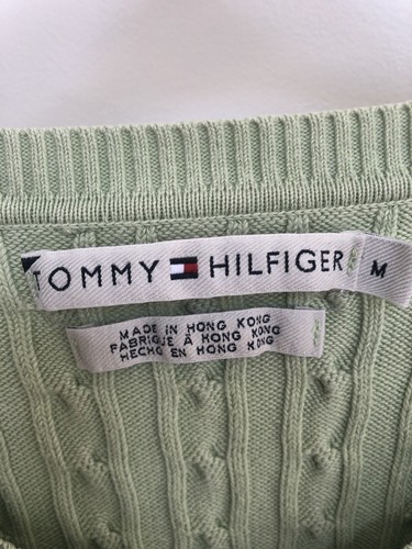 Tommy Hilfiger Vintage Women's Medium Green Long Sleeve Pullover Knit Jumper - Picture 2 of 3