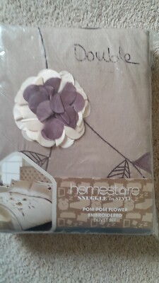Neu Doppelbommel Bommel Blume bestickte Bettdecke Set von Matalan