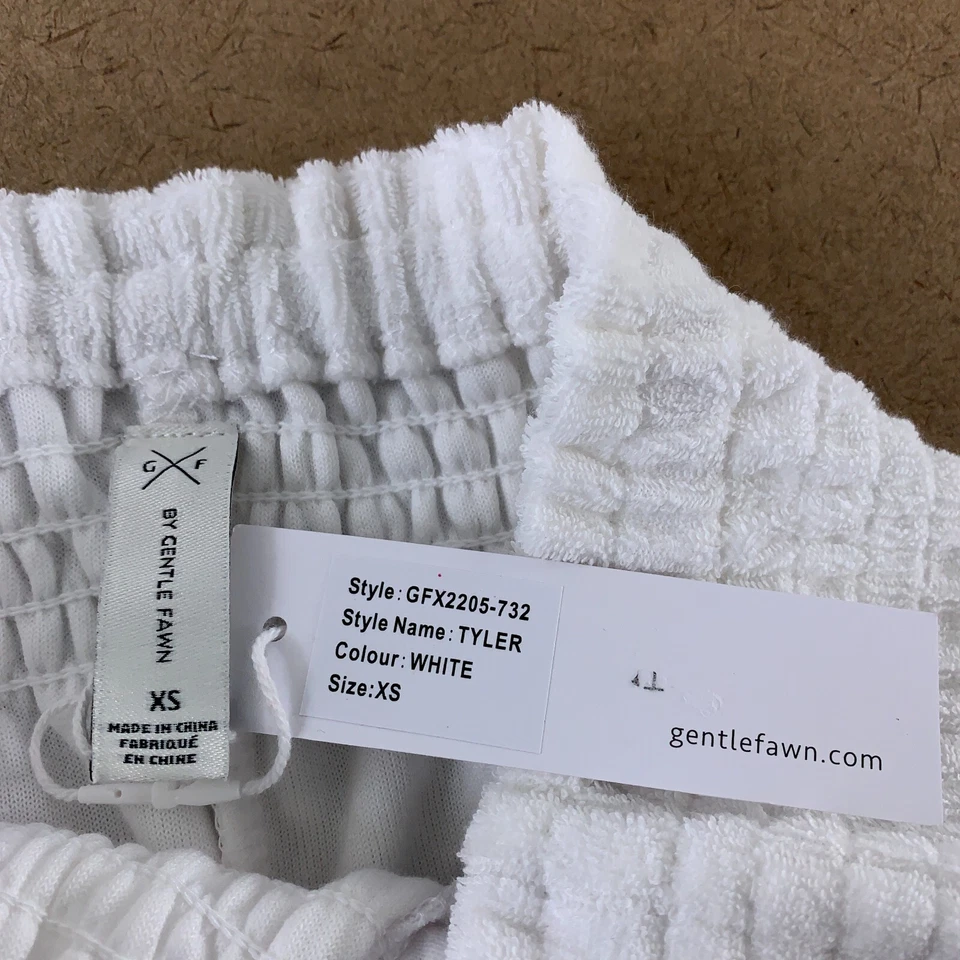 Gentle Fawn Women's XS White Terry Towel 2 Piece Ali Top Tyler Short Set NWT Foto 4 de 4