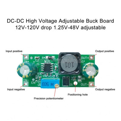 48V 60V 100V to 1.25V-48V DC Adjustable Voltage Step down Power Regulator Module