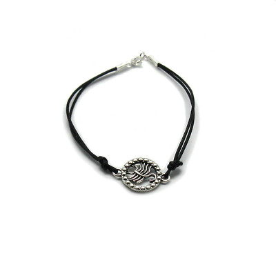 Sterling Silver Bracelet 925 Zodiac Scorpio with Leather B000232 EMPRESS