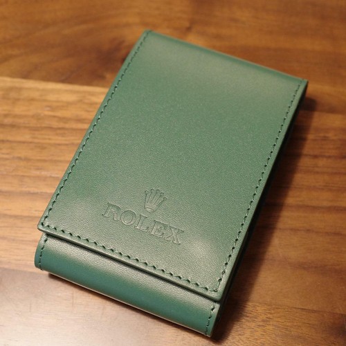 ROLEX Watch Case Green Leather Protection Soft Watch Holder Travel