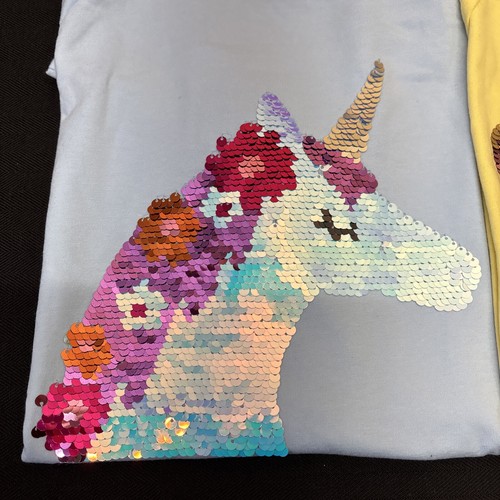 Cat & Jack Girls Short Sleeve T Shirts Size XL 14/16 Lot of 2 Unicorn and Bear - Picture 2 of 6