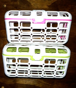 lot of 2 MUNCHKIN Dishwasher Basket for Nipple Collar Cap w/Straw Holder