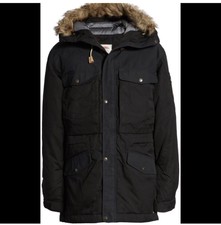 Fjallraven Singi Black Fur Trim Coat S Nwot