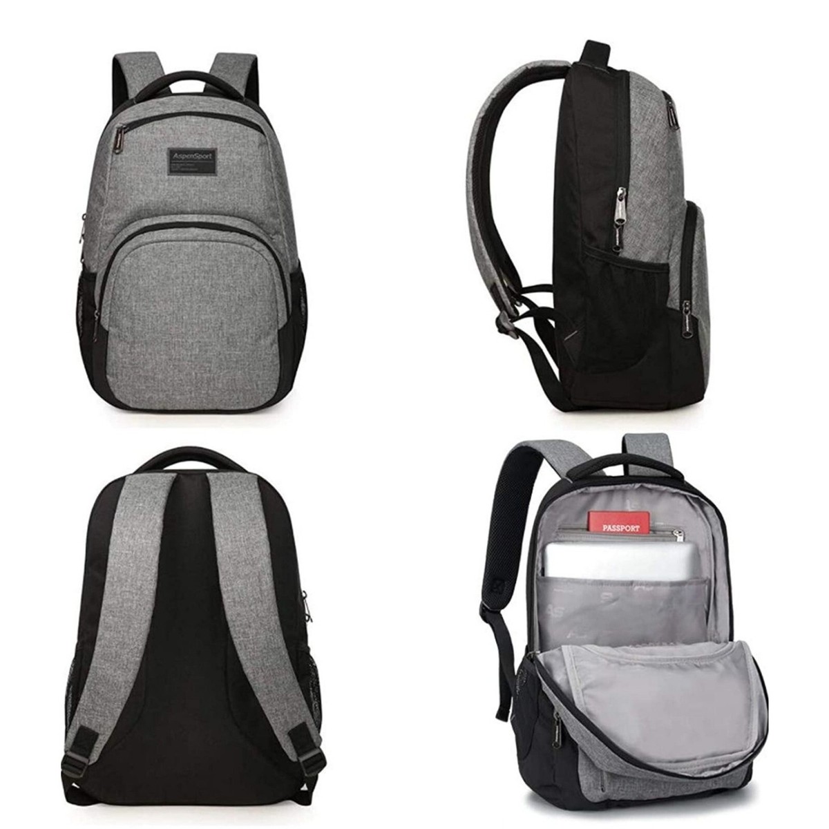 aspensport laptop backpack tsa friendly water repellent bookbag fit 15.6 Aspensport Backpack Fit 15.6 Lightweight Daypack Water Repellent School  Work
