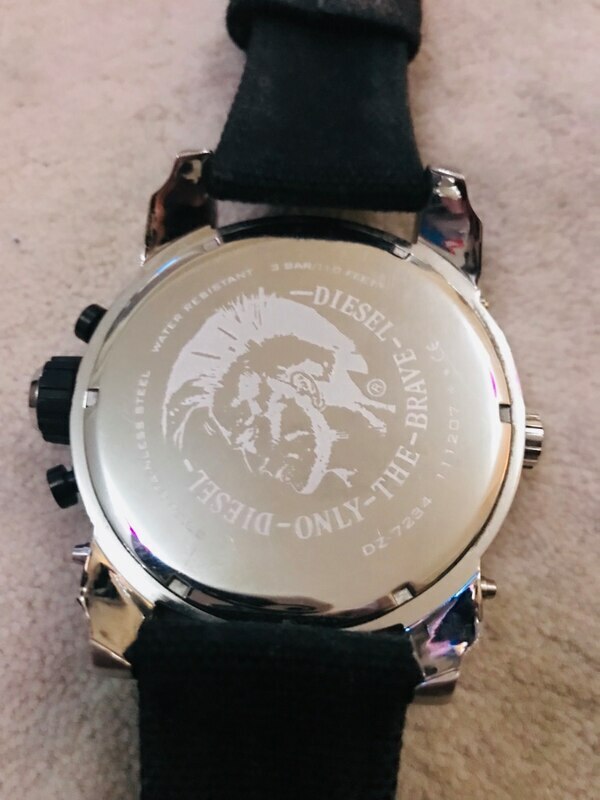 NEW DlESEL DZ7234 XXL Chronograph Watch Black/Yellow Dial /Leather 