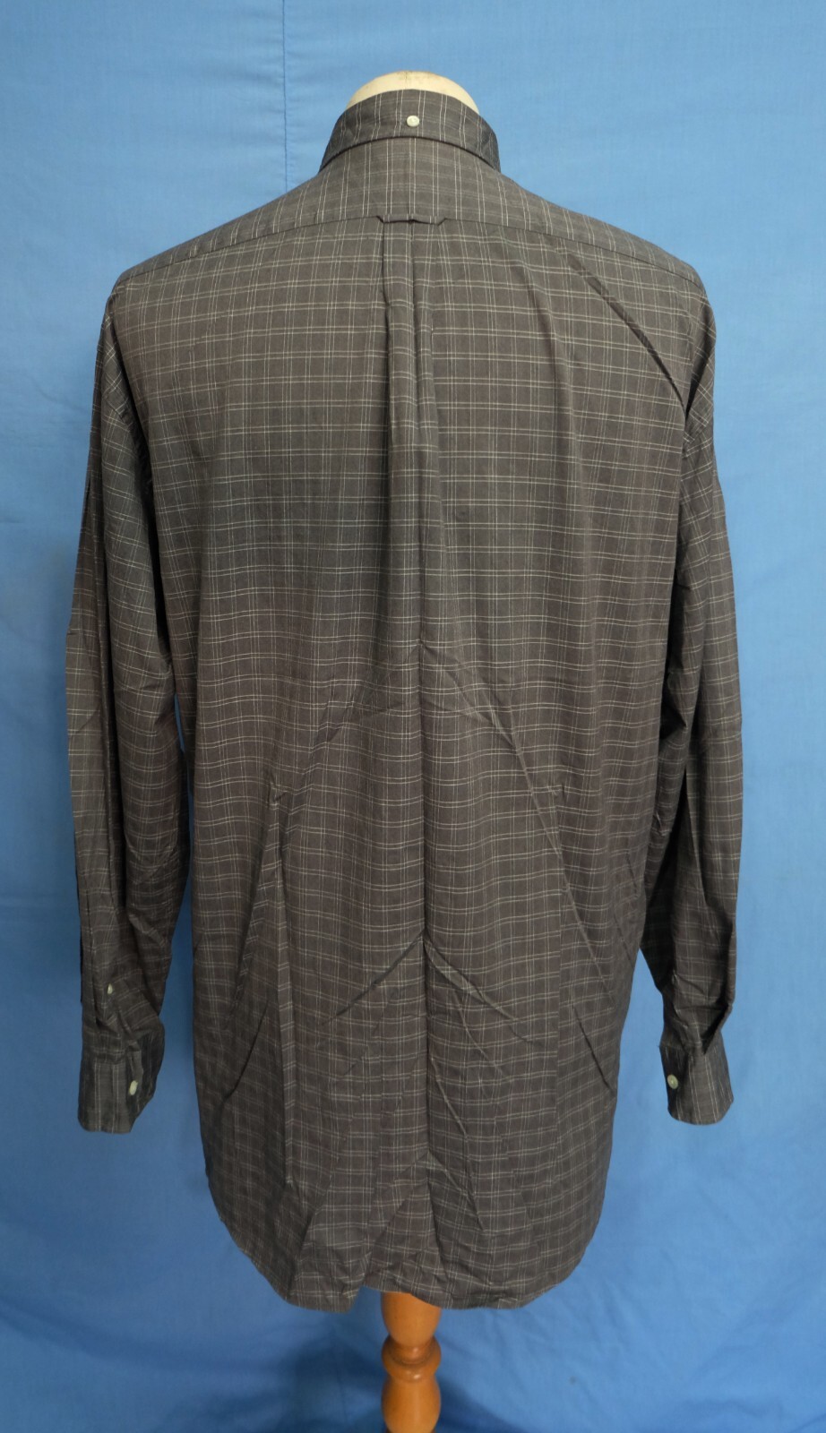 Faconnable Button Down Dark Gray White Check Cott… - image 5