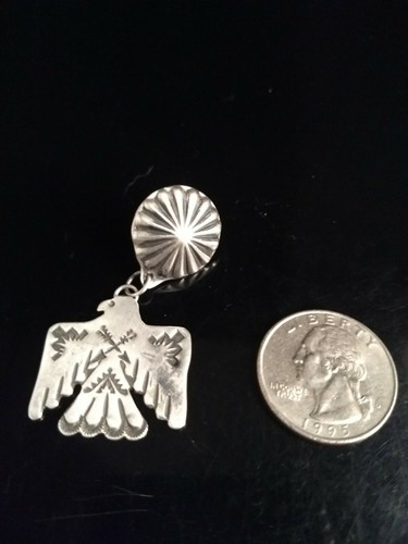 Native American Navajo Sterling Silver Signed Earrings Vincent Joe Platero,Sr - Picture 5 of 12