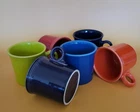 Fiesta Ware Set of 6  Different Colored Mugs/Cups,  10 oz, Ring Handles