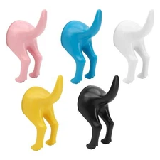 5 Pack Dog Tail Coat Hooks for Wall Cute Decorative Mounted Leash Holder Hang...