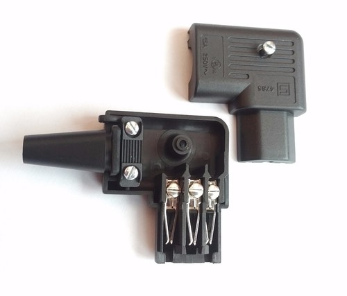 IEC C13 silver plated Right angled Connector Schurter 10A for mains power cables - Picture 3 of 3