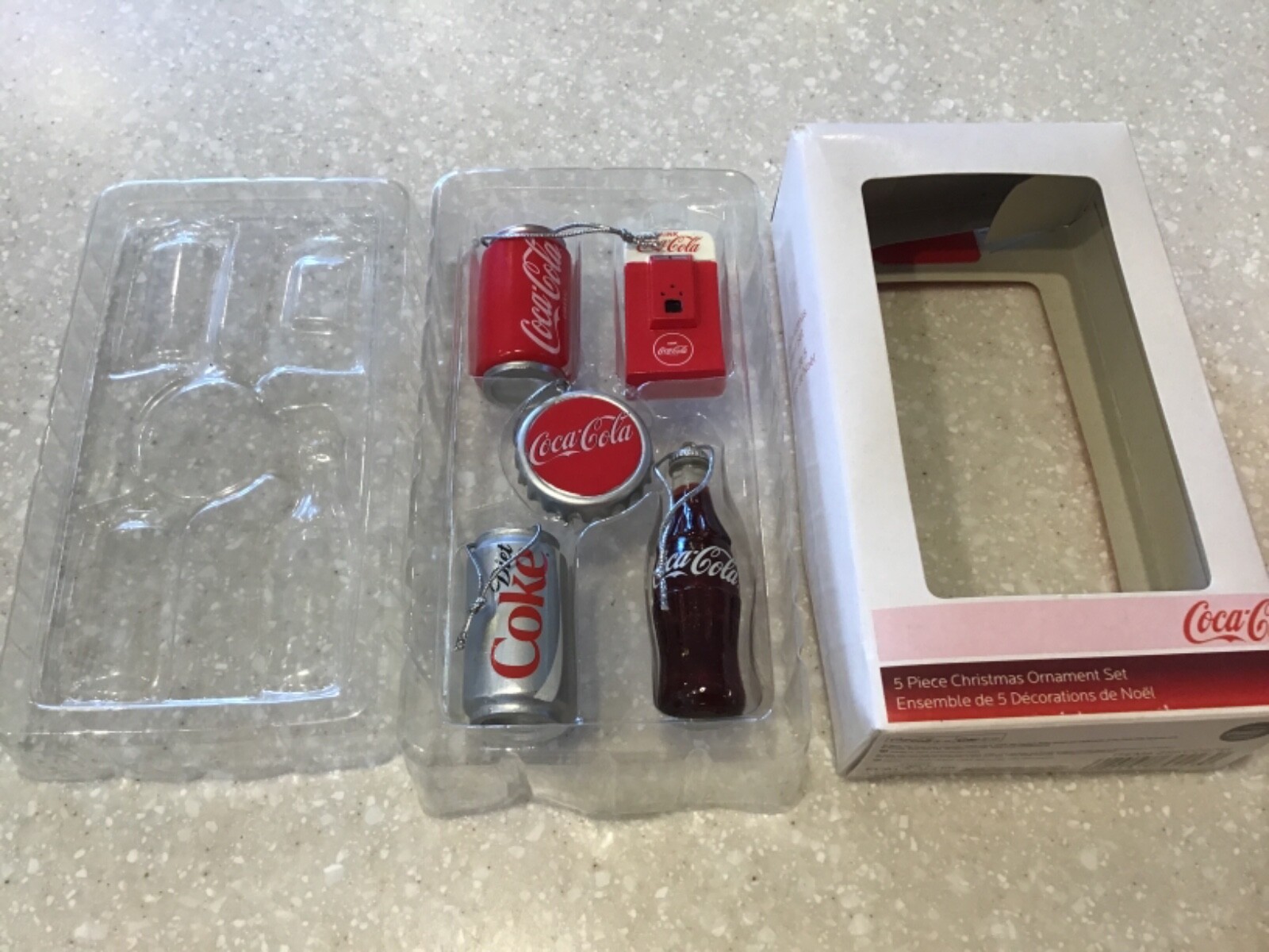 CocaCola Coke Kurt Adler Mini Christmas Tree Ornaments Set of 5 for