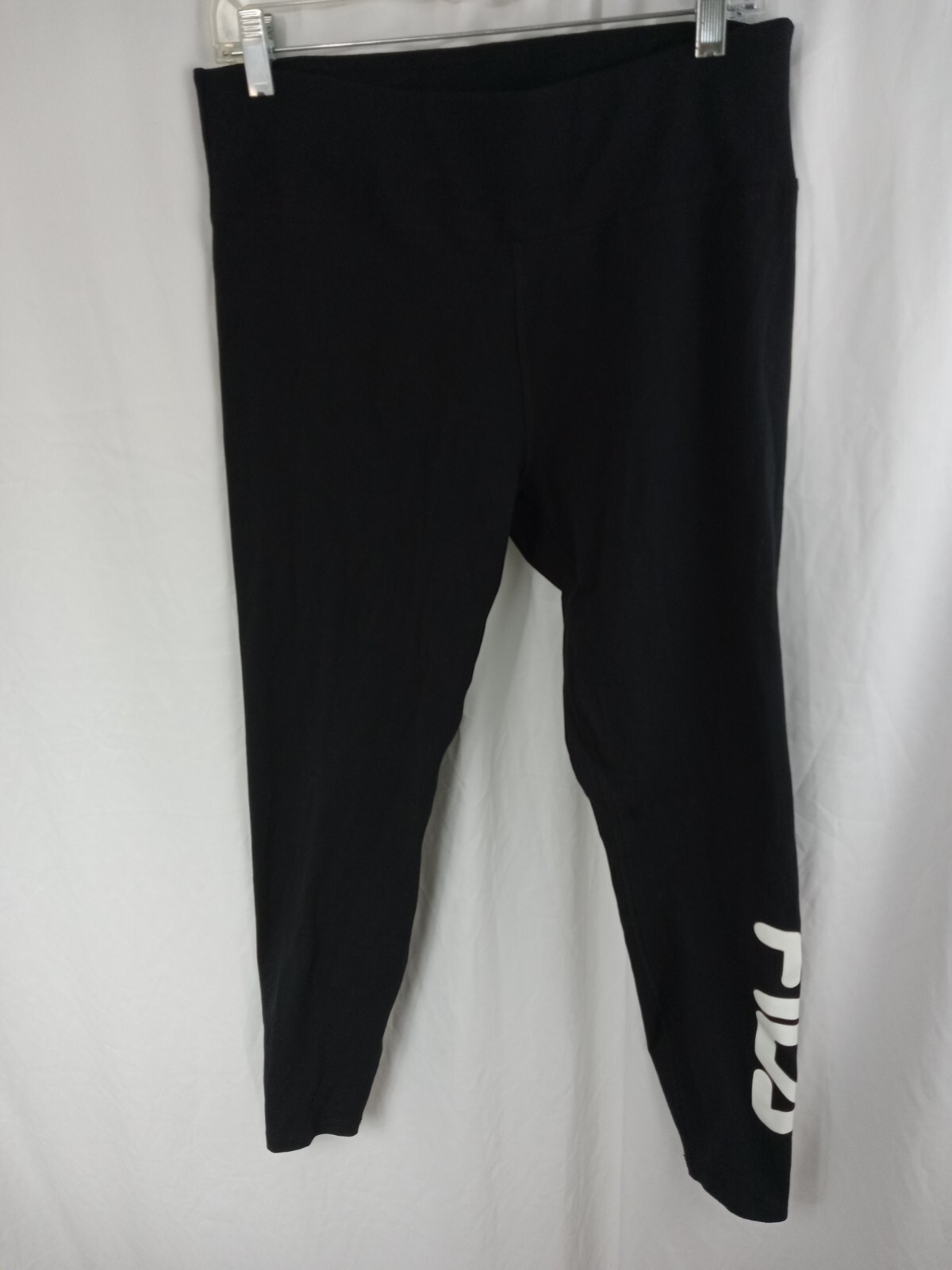 Leggings donna Fila vita larga pull on nero rosso bianco logo tg 1X