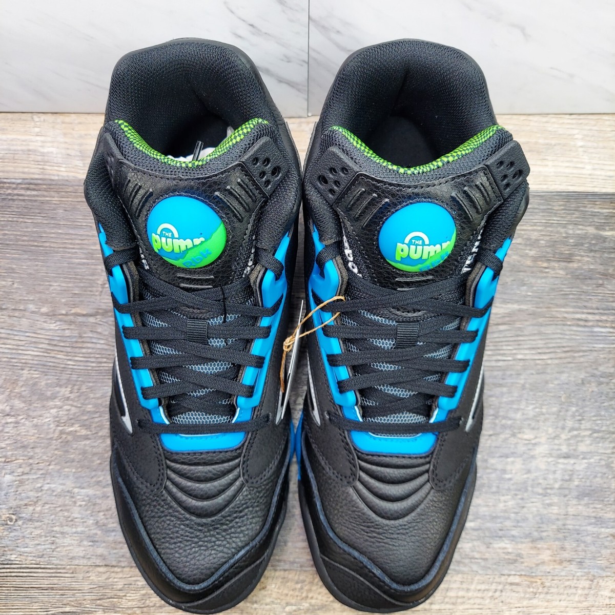 Reebok Shaq Victory Pump H06491 ★送料込/追跡付 Reebok Shaq Victory Pump Black Blue Volt H06491 Men's Size