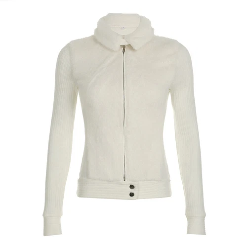 Wolliges Revers Taille Taille Oberteil Schlankmacher Langarm Pullover Patchwork Strickjacke - Bild 6 von 20