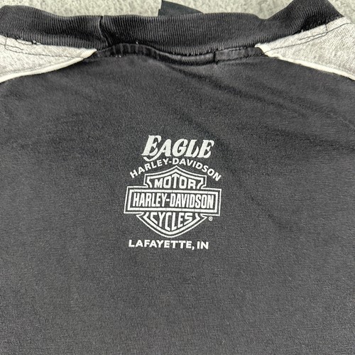 Harley Davidson Shirt Mens Large Black Eagle Lafayette IN Vintage Y2K 2002 - Picture 7 of 10