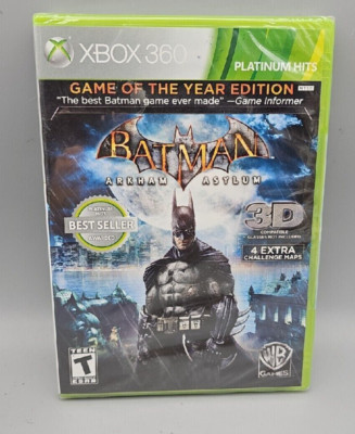 Batman Arkham Asylum Game of the Year Edition Platinum Hits Xbox 360 SEALED #B10