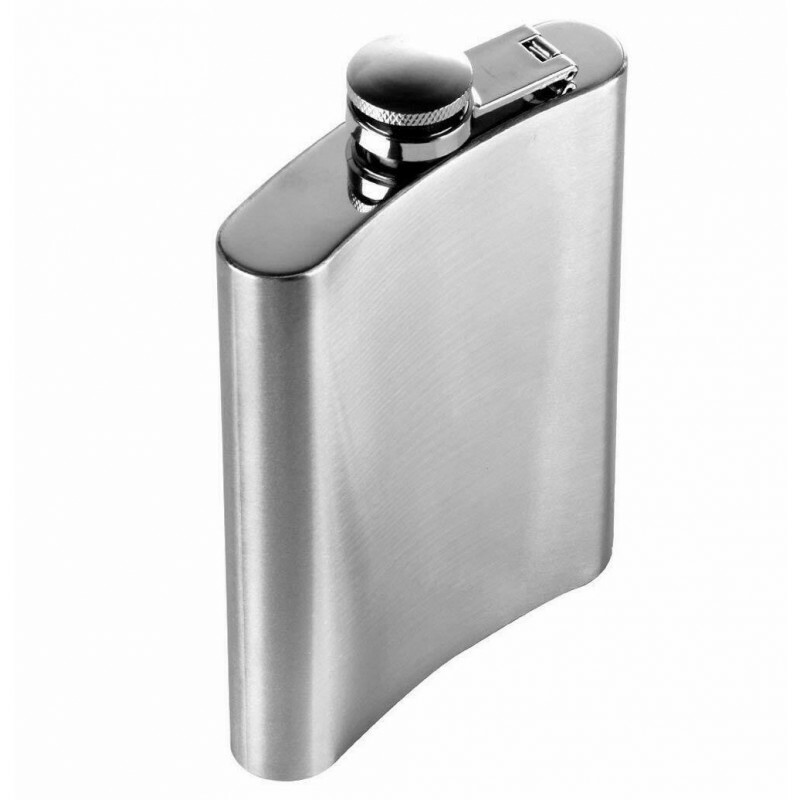 Fiaschetta In Acciaio Inox Da 7oz (196ml) - Con Imbuto, Per Liquori, Whisky, Idea Regalo Per Uomo - Foto 7