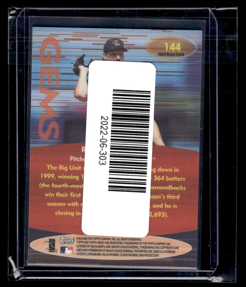 2000 Finest Refractor #144 Randy Johnson Diamondbacks HOF - Image 2 of 2