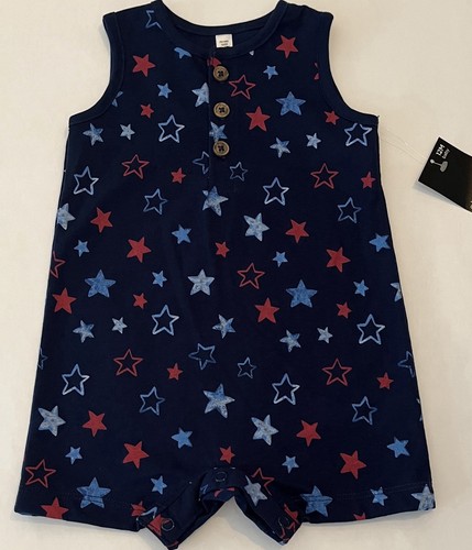 Baby Boy Clothes 12 Months Stars Romper 4th Of July Outfit Cute New - Picture 2 of 2