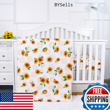 La Premura Sunflower Baby Crib Bedding Set for Girls, 3 Piece Standard Size Nurs