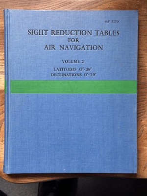 Sight reduction tables for air navigation. Vol 2 lat 0 to 39. 1966
