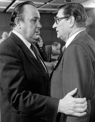 German Foreign Minister Hans Dietrich Genscher congratulates Inter- Old Photo