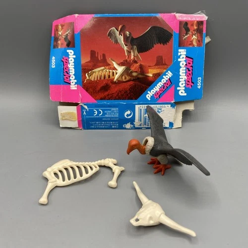 Playmobil 4503 Vulture & Bull Skeleton 1994 Vintage Animal Bones Set + Box
