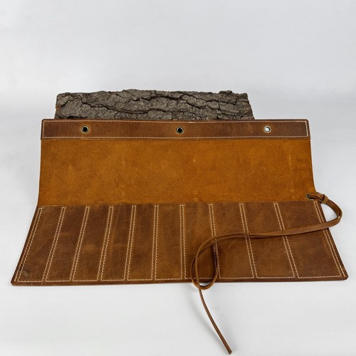 10-Pocket Leather Tool Case – For Carving Chisels, Knives & Woodwork Gear - Bild 8 von 11