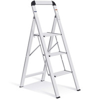 Kingrack Aluleiter 3 Stufen Klappbar Mit Handlauf 150 Kg Belast