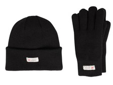 Thinsulate Insulated Hat and Gloves Set Black Unisex Snow 40g Thermal Free Post