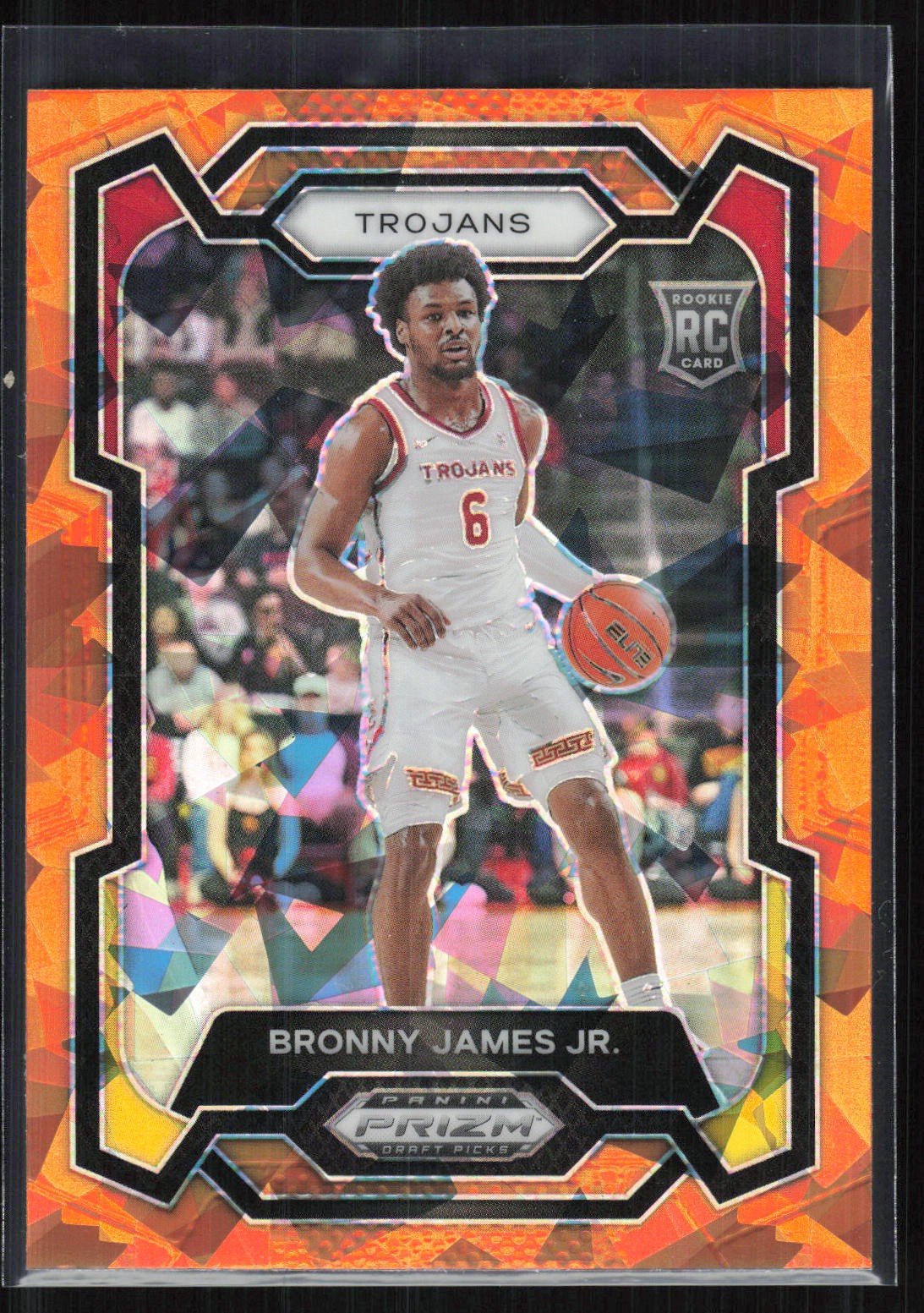 Bronny James Jr. 2024 Panini Prizm Draft Picks #86 Prizms Orange Ice USC Trojans
