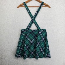 Royal Bones Daang Goodman Women  s Skirt Small Green Plaid Punk Goth Academia