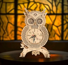 3D DIY Wooden Mechanical Owl Clock Puzzle - 3D PUZZLE - NEW IN BOX