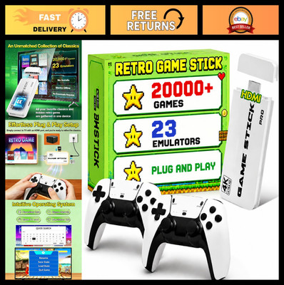 Retro Gaming Console - 20000 Classic Games, 23 Emulators, 4K HDMI, Wireless Cont