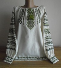 Ukrainian Hand Embroidered Women's Blouse, Size - M, linen, Ukraine