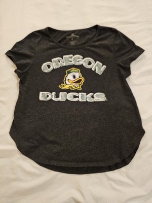 Oregon Ducks Womens Small Colosseum Gray T Shirt Duck Mascot NCAA