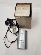 VINTAGE Justrite Portable Electric Headlight Lantern In Box