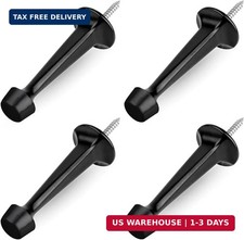 4 Pack Heavy Duty Solid Rigid Door Stop with Soft Rubber Tip, Zinc Die Cast Door