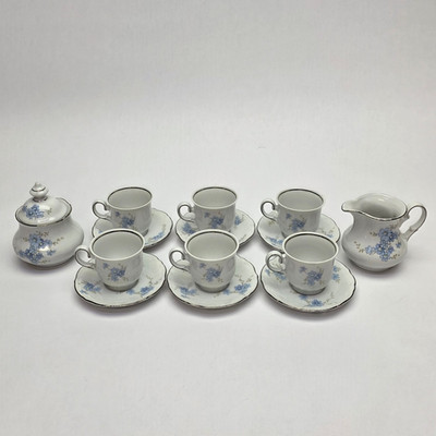 Vintage Winterling Kirchenlamitz Bavaria Demitasse Set Forget-Me-Not 15Pc
