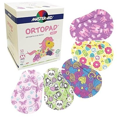 Ortopad  Bamboo Girls Eye Patches, 50/Box (Medium Size, 2-4 yrs) Ice Cream