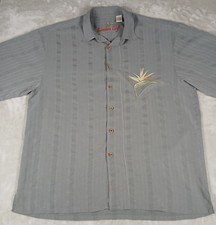 Bamboo Cay Button Up Camp Shirt XL Men's Bird Of Paradise Embroidered Tropical