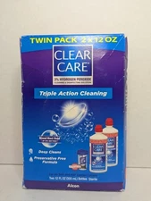 Alcon- Clear Care Triple Action Cleaning Twin Pack 2 x 12 Oz - Box Damage