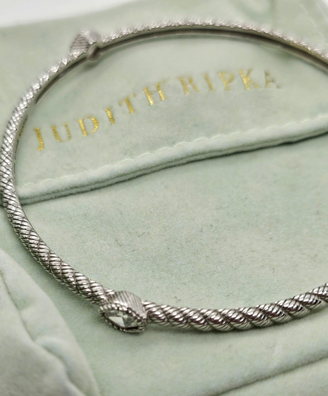 Judith Ripka Sterling  Stackable  3 Stone Crystal… - image 1