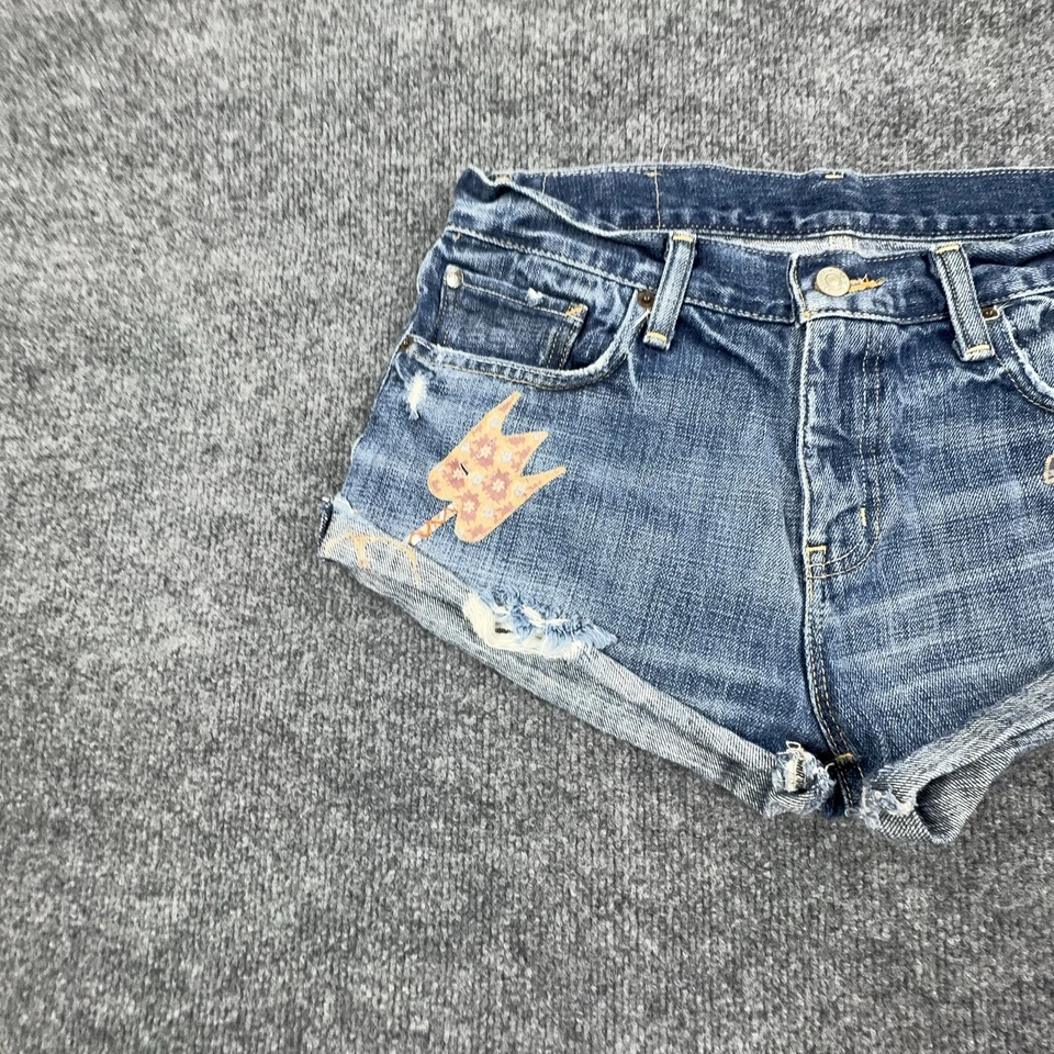 Pantalones Cortos Ralph Lauren Denim & Supply Para Mujer 28 Parche Envejecido Floral Dobladillo Crudo Den Foto 3 de 4