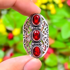 Mozambique Garnet Gemstone 925 Sterling Silver Gift Jewelry Ring Size 11 e345