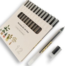 Japanese Minimalist Style Black Ink Gel Pens,0.38Mm Extra Fine Point Gel Ink Rol