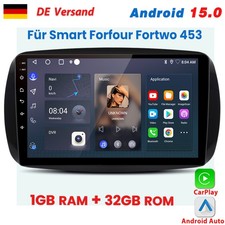 Per Smart Forfour Fortwo 453 Carplay Android15 autoradio navigatore GPS BT FM SWC DAB+